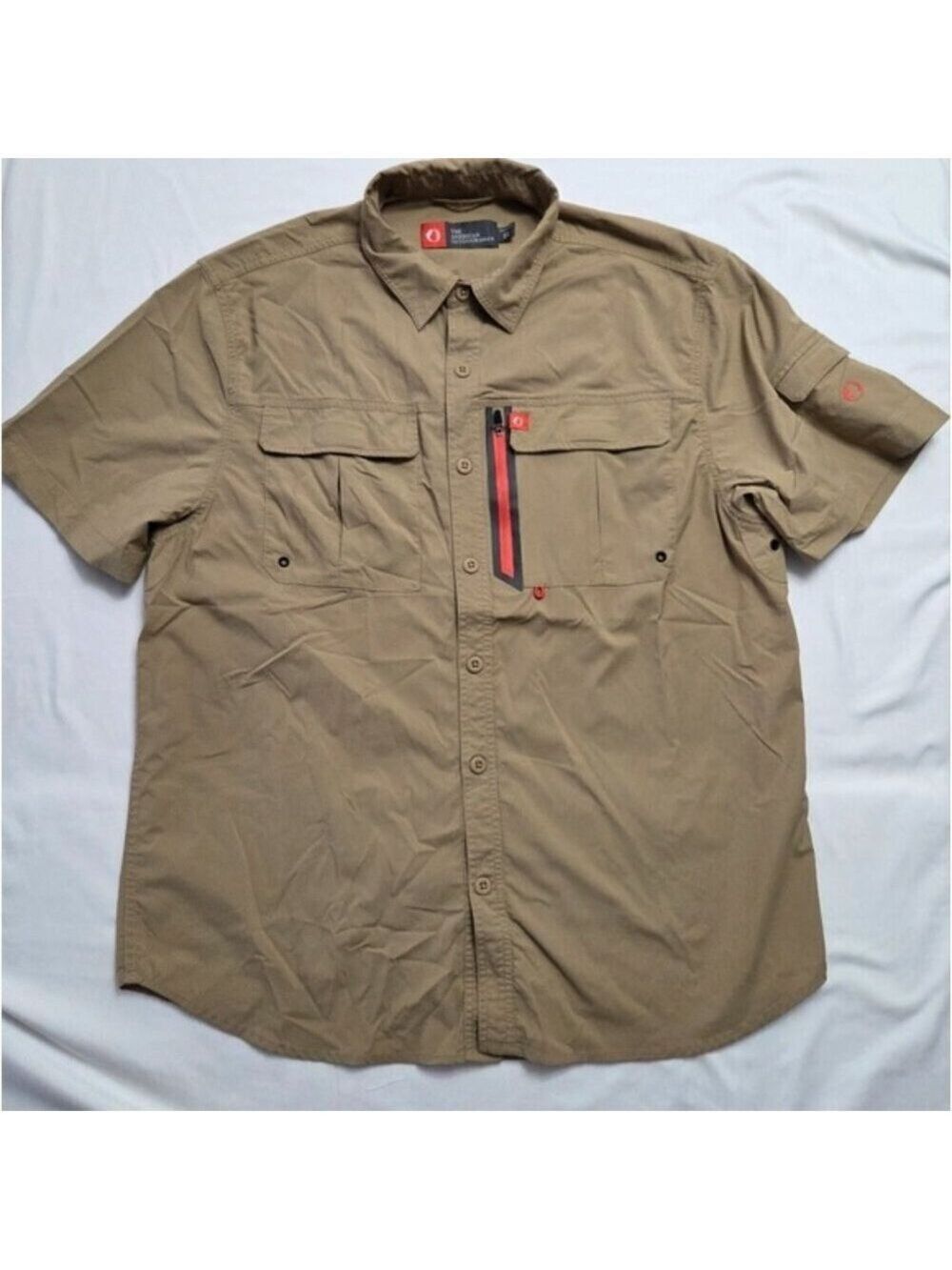 Tan Lightweight Technical Collared Shirt Shortsleeves XL